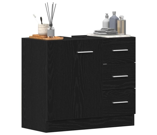 Mueble para lavabo de roble negro 63x30x54 cm