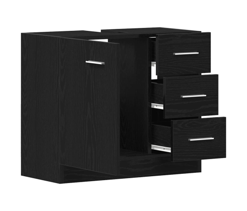 Mueble para lavabo de roble negro 63x30x54 cm