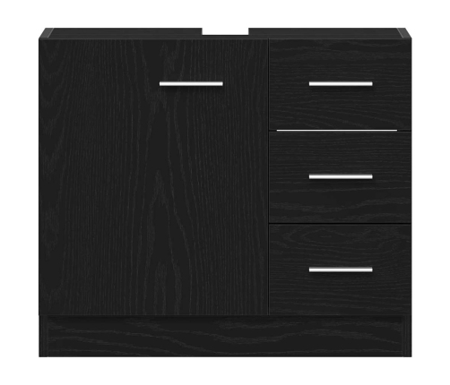 Mueble para lavabo de roble negro 63x30x54 cm