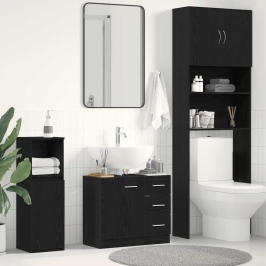 Mueble para lavabo de roble negro 63x30x54 cm