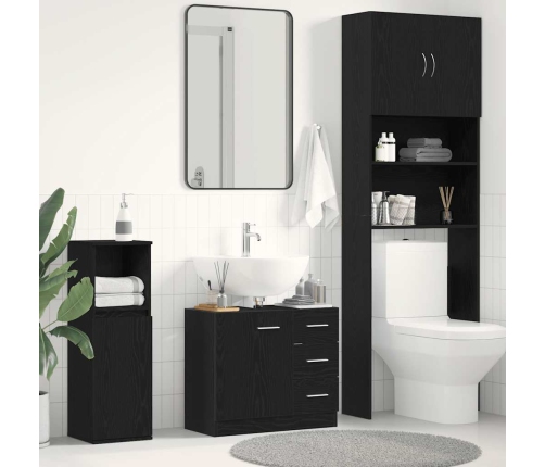 Mueble para lavabo de roble negro 63x30x54 cm