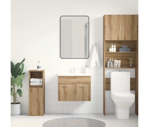 Mueble de lavabo de baño madera roble artisan 60x38,5x46 cm