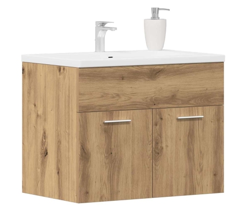 Mueble de lavabo de baño madera roble artisan 60x38,5x46 cm