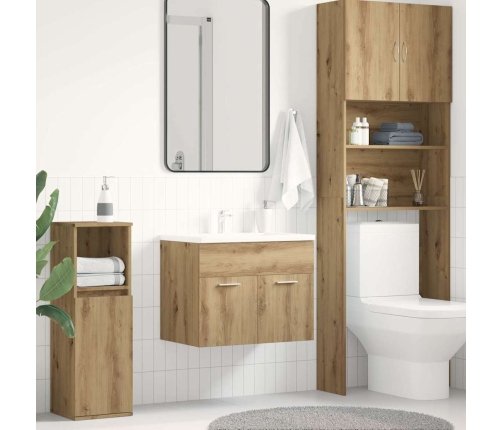 Mueble de lavabo de baño madera roble artisan 60x38,5x46 cm