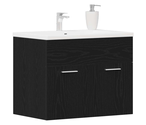 Mueble de baño para lavabo de roble negro 60x38,5x46 cm