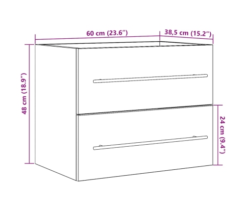 Mueble de baño para lavabo Artisan Oak 60x38,5x48 cm