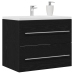 Mueble de baño para lavabo de roble negro 60x38,5x48 cm