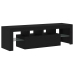 Mueble de TV con luces LED roble negro 140x36,5x40 cm