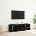 Mueble de TV con luces LED roble negro 140x36,5x40 cm