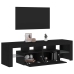 Mueble de TV con luces LED roble negro 140x36,5x40 cm