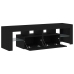 Mueble de TV con luces LED roble negro 140x36,5x40 cm