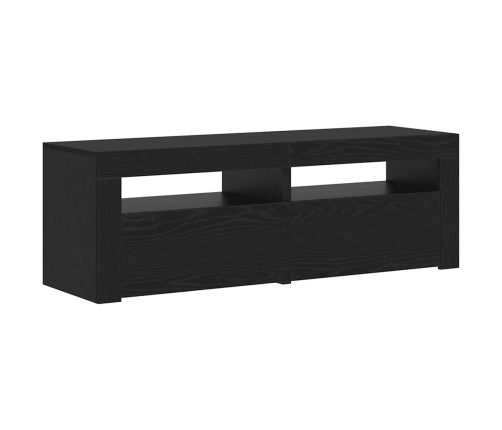 Mueble de TV con luces LED roble negro 120x35x40 cm