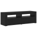 Mueble de TV con luces LED roble negro 120x35x40 cm