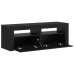 Mueble de TV con luces LED roble negro 120x35x40 cm