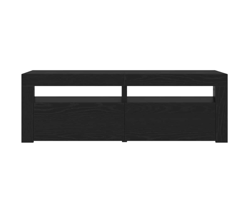 Mueble de TV con luces LED roble negro 120x35x40 cm