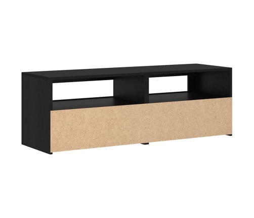 Mueble de TV con luces LED roble negro 120x35x40 cm