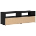 Mueble de TV con luces LED roble negro 120x35x40 cm