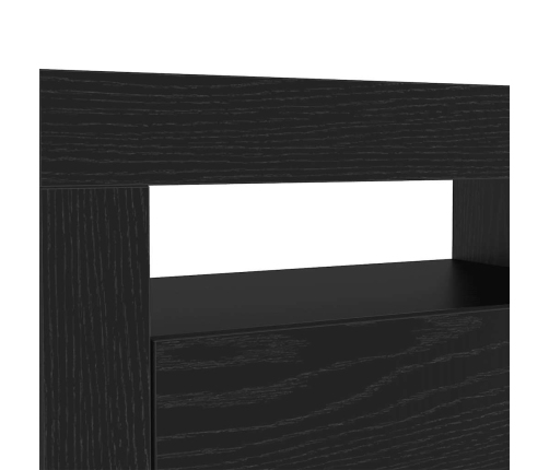 Mueble de TV con luces LED roble negro 120x35x40 cm