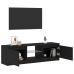 Mueble de TV con luces LED roble negro 120x30x36 cm