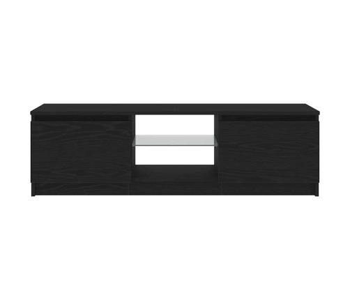 Mueble de TV con luces LED roble negro 120x30x36 cm