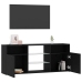 Mueble de TV con luces LED roble negro 120x30x50 cm