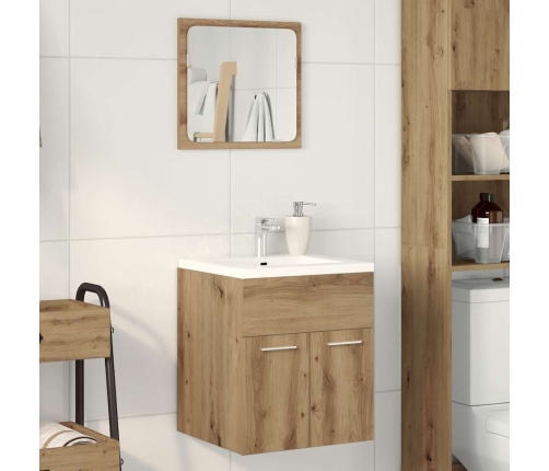 Juego de muebles baño 2 piezas madera ingeniería roble artisan