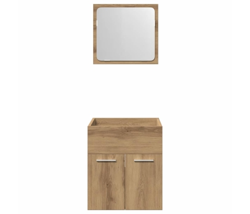 Juego de muebles baño 2 piezas madera ingeniería roble artisan