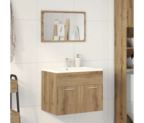 Juego de muebles baño 2 piezas madera ingeniería roble artisan