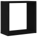 Estantes cubo de pared 2 uds madera roble negro 30x15x30 cm