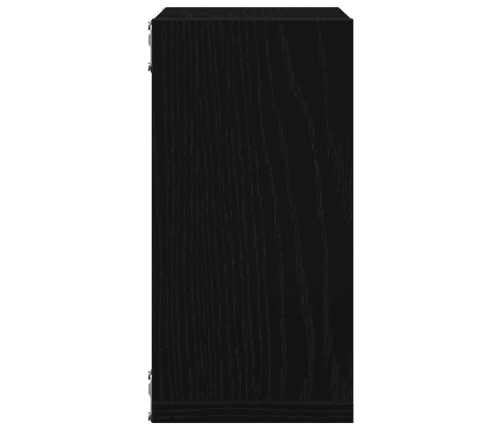 Estantes cubo de pared 2 uds madera roble negro 30x15x30 cm