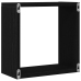 Estantes cubo de pared 2 uds madera roble negro 30x15x30 cm