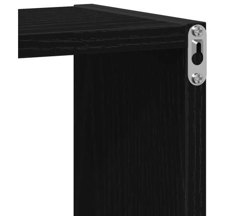 Estantes cubo de pared 2 uds madera roble negro 30x15x30 cm