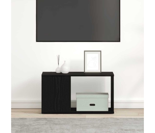 Mueble de TV de madera de roble negro 60x24x32 cm