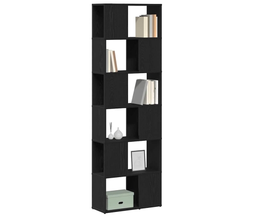 Librería/Biblioteca biombo roble negro 60x24x186 cm