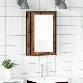 Mueble de baño con espejo de madera antigua 42x12x60 cm