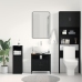 Mueble de baño para lavabo de madera de roble negro 60x30x60 cm