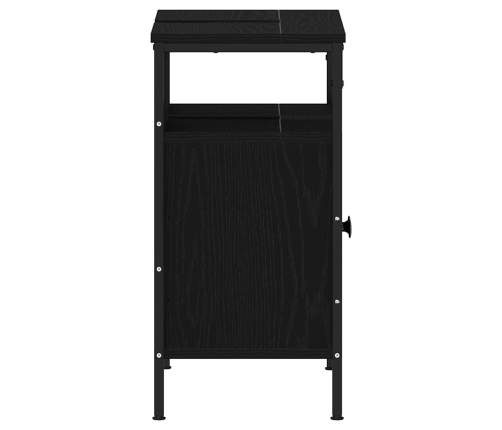 Mueble de baño para lavabo de madera de roble negro 60x30x60 cm