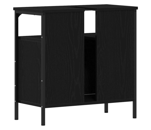 Mueble de baño para lavabo de madera de roble negro 60x30x60 cm