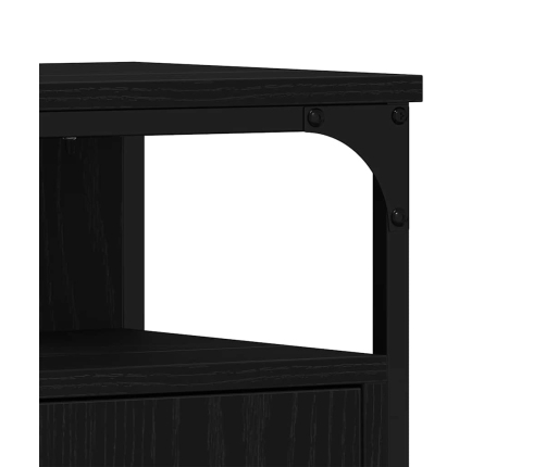 Mueble de baño para lavabo de madera de roble negro 60x30x60 cm