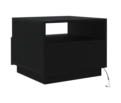 Mesa de centro con luces LED roble negro 50x49x40 cm