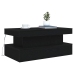 Mesa de centro con luces LED roble negro 90x50x40 cm