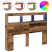 Cabecero de cama con LED madera vieja 140x17x102 cm