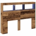 Cabecero de cama con LED madera vieja 140x17x102 cm