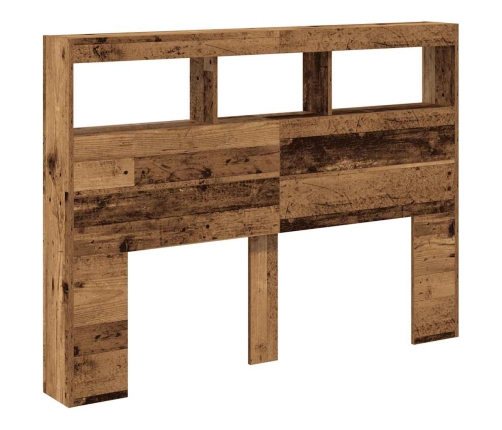 Cabecero de cama con LED madera vieja 140x17x102 cm