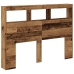 Cabecero de cama con LED madera vieja 140x17x102 cm