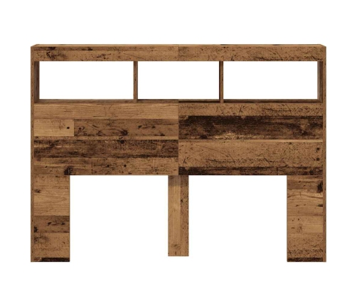 Cabecero de cama con LED madera vieja 140x17x102 cm