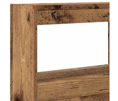Cabecero de cama con LED madera vieja 140x17x102 cm