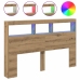 Cabecero de cama con LED roble artesanal 160x17x102 cm