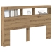 Cabecero de cama con LED roble artesanal 160x17x102 cm