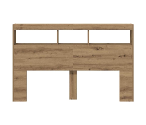 Cabecero de cama con LED roble artesanal 160x17x102 cm